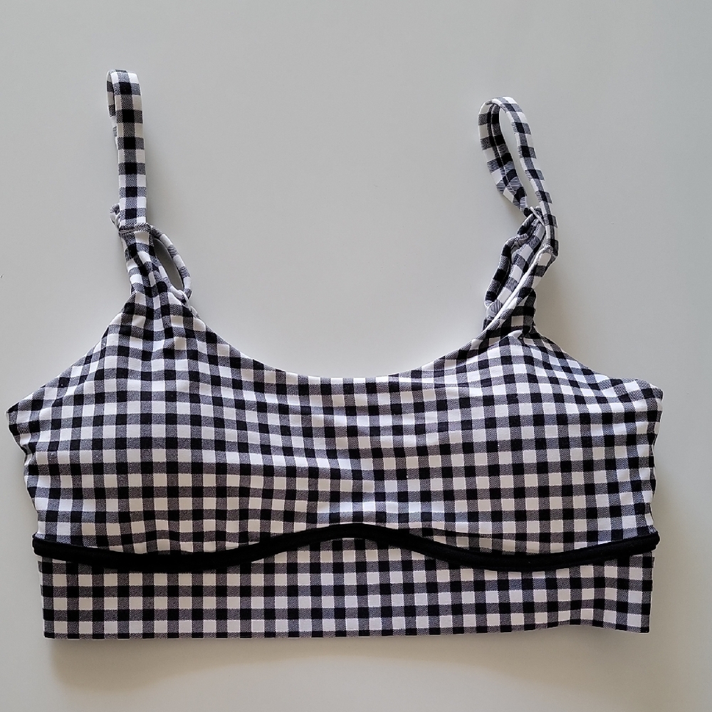 Black & White Gingham Sports Bra JoyLab